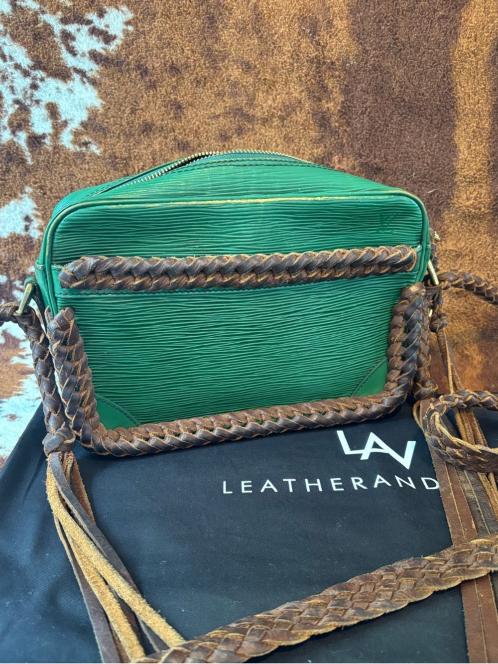 Vintage LV green epi Trocadero 27 - embellished by Leather & Vodka - Picture 2 of 5
